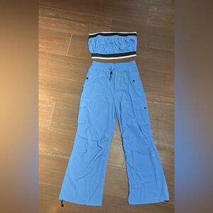 NWT Cargo Pant & Strapless Top Boutique Set Blue